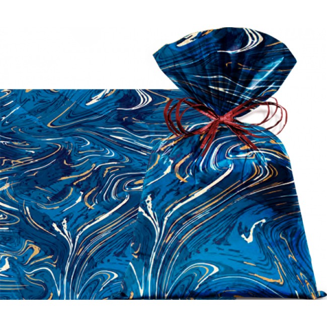 SACO MARMORIZADO AZUL 25X37 C/50